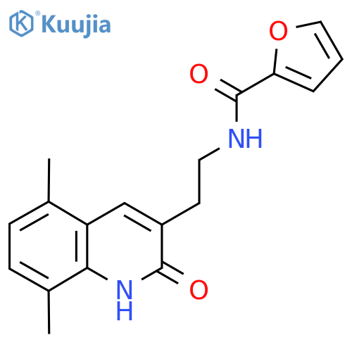 N-2-(5,8-dimethyl-2-oxo-1,2-dihydroquinolin-3-yl)ethylfuran-2-carboxamide structure