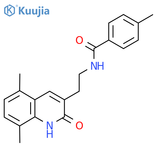N-2-(5,8-dimethyl-2-oxo-1,2-dihydroquinolin-3-yl)ethyl-4-methylbenzamide structure