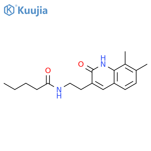 N-2-(7,8-dimethyl-2-oxo-1,2-dihydroquinolin-3-yl)ethylpentanamide structure