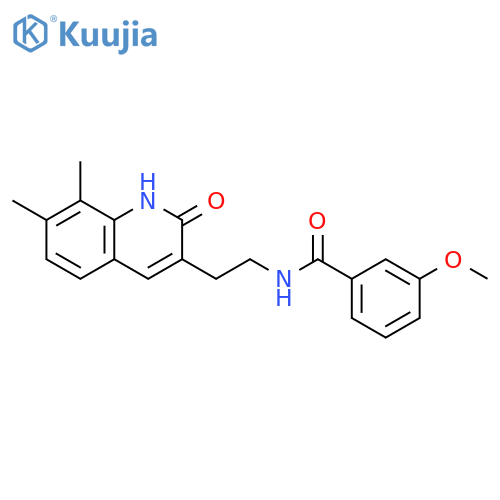 N-2-(7,8-dimethyl-2-oxo-1,2-dihydroquinolin-3-yl)ethyl-3-methoxybenzamide structure