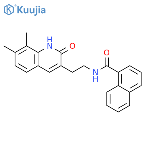 N-2-(7,8-dimethyl-2-oxo-1,2-dihydroquinolin-3-yl)ethylnaphthalene-1-carboxamide structure