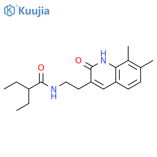 N-2-(7,8-dimethyl-2-oxo-1,2-dihydroquinolin-3-yl)ethyl-2-ethylbutanamide structure