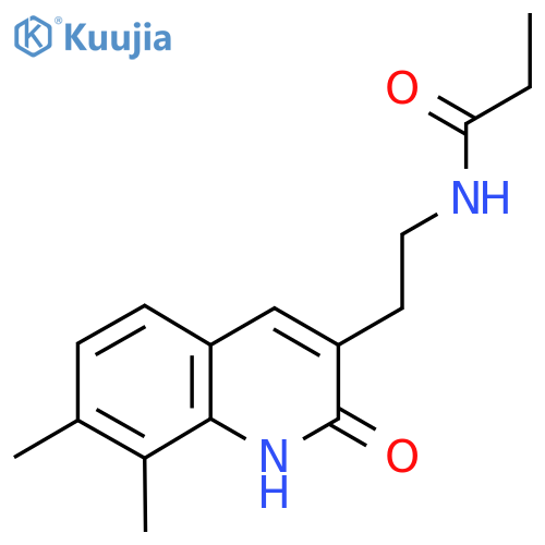 N-2-(7,8-dimethyl-2-oxo-1,2-dihydroquinolin-3-yl)ethylpropanamide structure