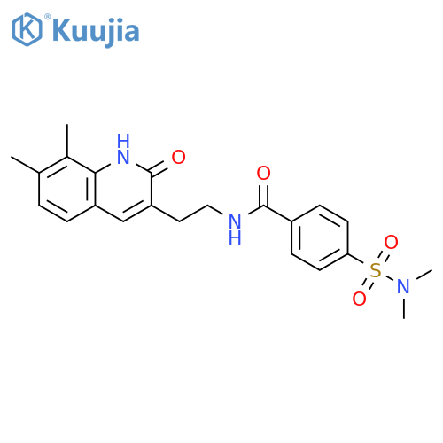 N-2-(7,8-dimethyl-2-oxo-1,2-dihydroquinolin-3-yl)ethyl-4-(dimethylsulfamoyl)benzamide structure