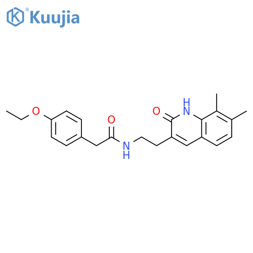 N-2-(7,8-dimethyl-2-oxo-1,2-dihydroquinolin-3-yl)ethyl-2-(4-ethoxyphenyl)acetamide structure