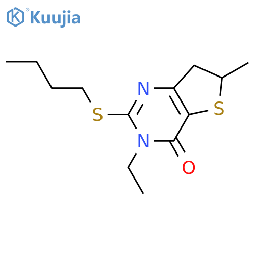 2-(butylsulfanyl)-3-ethyl-6-methyl-3H,4H,6H,7H-thieno3,2-dpyrimidin-4-one structure