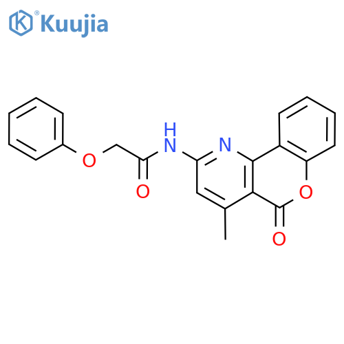 N-{4-methyl-5-oxo-5H-chromeno4,3-bpyridin-2-yl}-2-phenoxyacetamide structure