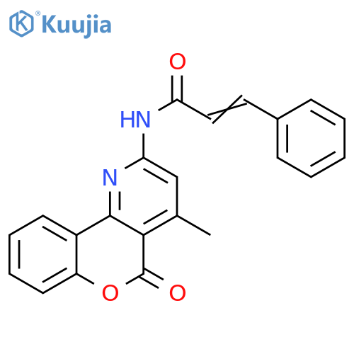 (2Z)-N-{4-methyl-5-oxo-5H-chromeno4,3-bpyridin-2-yl}-3-phenylprop-2-enamide structure