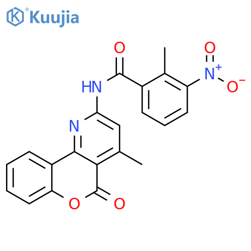 2-methyl-N-{4-methyl-5-oxo-5H-chromeno4,3-bpyridin-2-yl}-3-nitrobenzamide structure