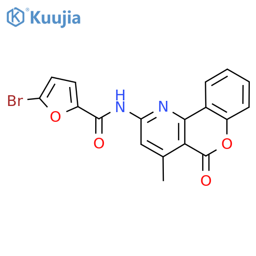 5-bromo-N-{4-methyl-5-oxo-5H-chromeno4,3-bpyridin-2-yl}furan-2-carboxamide structure