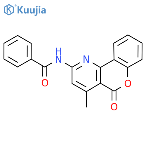 N-{4-methyl-5-oxo-5H-chromeno4,3-bpyridin-2-yl}benzamide structure