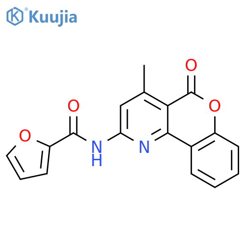 N-{4-methyl-5-oxo-5H-chromeno4,3-bpyridin-2-yl}furan-2-carboxamide structure