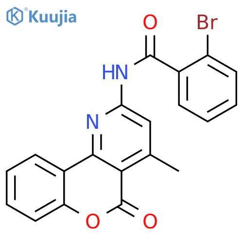 2-bromo-N-{4-methyl-5-oxo-5H-chromeno4,3-bpyridin-2-yl}benzamide structure
