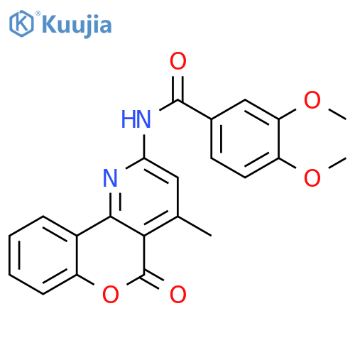 3,4-dimethoxy-N-{4-methyl-5-oxo-5H-chromeno[4,3-b]pyridin-2-yl}benzamide structure