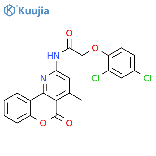 2-(2,4-dichlorophenoxy)-N-{4-methyl-5-oxo-5H-chromeno4,3-bpyridin-2-yl}acetamide structure