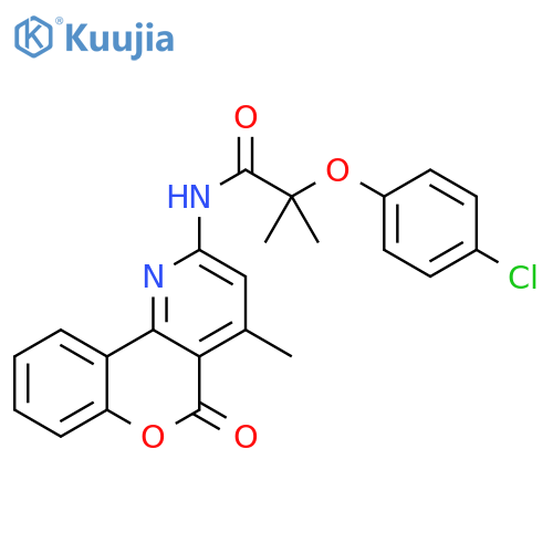 2-(4-chlorophenoxy)-2-methyl-N-{4-methyl-5-oxo-5H-chromeno4,3-bpyridin-2-yl}propanamide structure