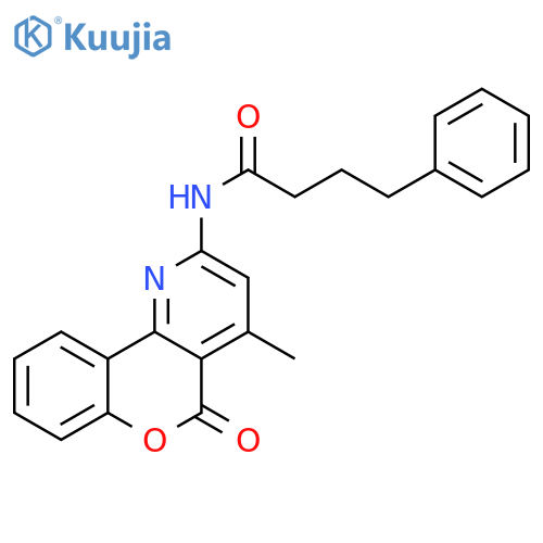 N-{4-methyl-5-oxo-5H-chromeno4,3-bpyridin-2-yl}-4-phenylbutanamide structure