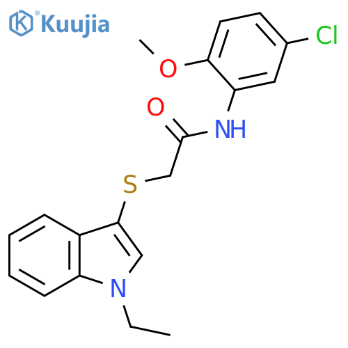 N-(5-chloro-2-methoxyphenyl)-2-(1-ethyl-1H-indol-3-yl)sulfanylacetamide structure
