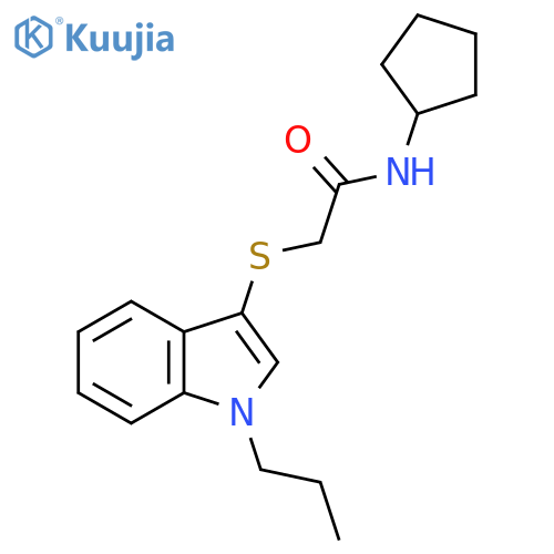 N-cyclopentyl-2-(1-propyl-1H-indol-3-yl)sulfanylacetamide structure