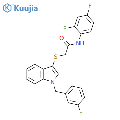 N-(2,4-difluorophenyl)-2-({1-(3-fluorophenyl)methyl-1H-indol-3-yl}sulfanyl)acetamide structure
