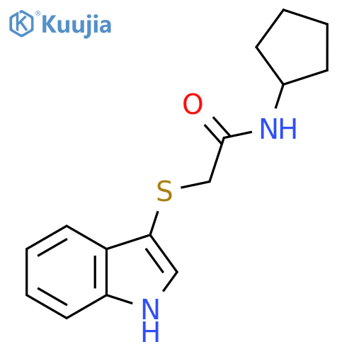 N-cyclopentyl-2-(1H-indol-3-ylsulfanyl)acetamide structure
