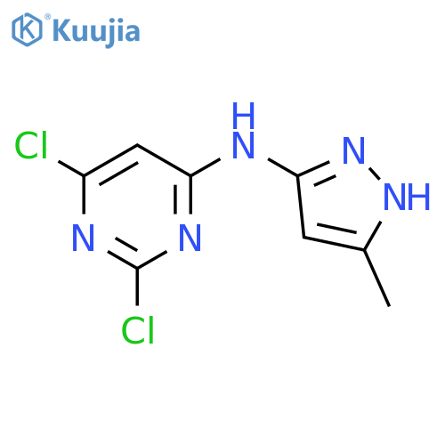 2,6-dichloro-N-(5-methyl-1H-pyrazol-3-yl)pyrimidin-4-amine structure
