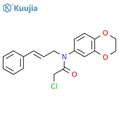 2-chloro-N-(2,3-dihydro-1,4-benzodioxin-6-yl)-N-(3-phenylprop-2-en-1-yl)acetamide structure