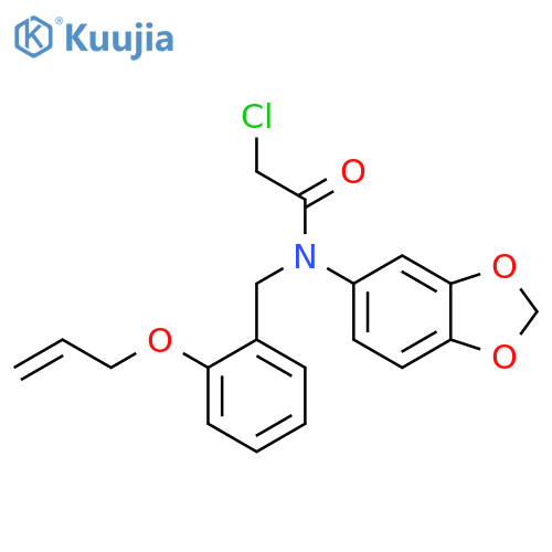 N-(1,3-dioxaindan-5-yl)-2-chloro-N-{2-(prop-2-en-1-yloxy)phenylmethyl}acetamide structure
