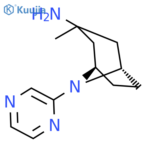 8-AZABICYCLO[3.2.1]OCTAN-3-AMINE, 3-METHYL-8-PYRAZINYL-, (1R,5S)- structure