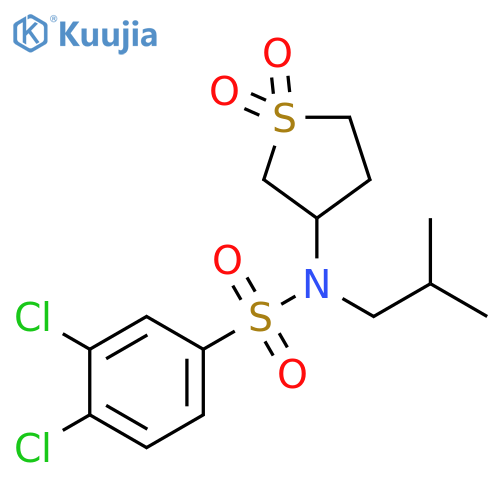3,4-dichloro-N-(1,1-dioxo-1lambda6-thiolan-3-yl)-N-(2-methylpropyl)benzene-1-sulfonamide structure