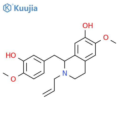 (1S)-1-(3-hydroxy-4-methoxybenzyl)-6-methoxy-2-(prop-2-en-1-yl)-1,2,3,4-tetrahydroisoquinolin-7-ol structure