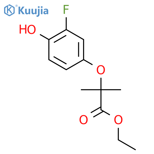 PROPANOIC ACID, 2-(3-FLUORO-4-HYDROXYPHENOXY)-2-METHYL-, ETHYL ESTER structure