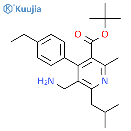 3-Pyridinecarboxylic acid,5-(aminomethyl)-4-(4-ethylphenyl)-2-methyl-6-(2-methylpropyl)-,1,1-dimethylethyl ester structure