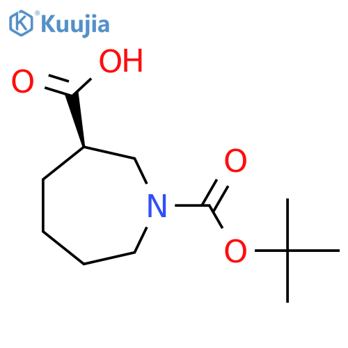 (3R)-1-tert-butoxycarbonylazepane-3-carboxylic acid structure