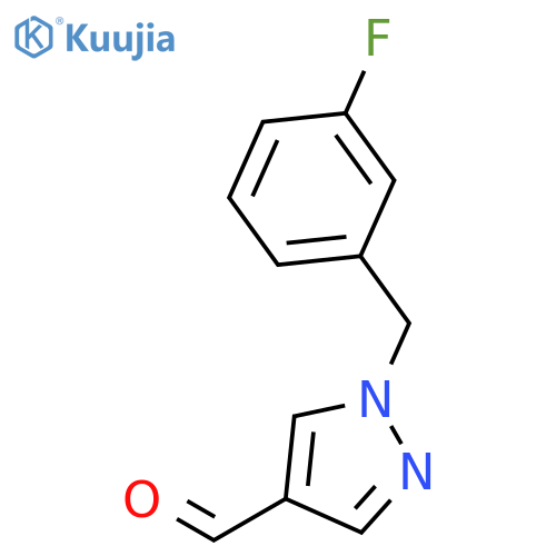 1-(3-fluorophenyl)methyl-1H-pyrazole-4-carbaldehyde structure