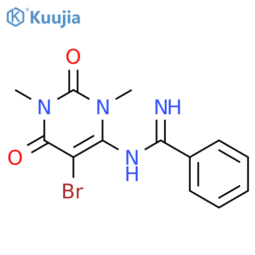 N-(5-Bromo-1,2,3,6-tetrahydro-1,3-dimethyl-2,6-dioxo-4-pyrimidinyl)benzenecarboximidamide structure