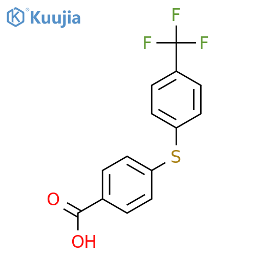 BENZOIC ACID, 4-[[4-(TRIFLUOROMETHYL)PHENYL]THIO]- structure