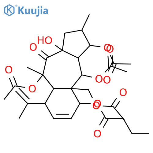 3,5,7,13,15,17-Hexahydroxy-8,10(18)-myrsinadien-14-one; (2β,3β,5α,7β,13β,15β)-form, 7-Butanoyl, 3,5,13,17-tetra-Ac structure