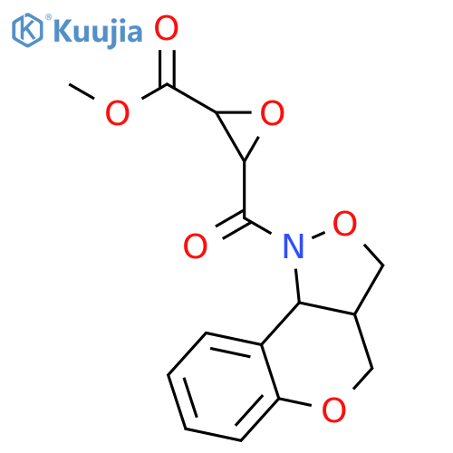 2-Oxiranecarboxylic acid, 3-[[(3aS,9bR)-3a,9b-dihydro-3H-[1]benzopyrano[4,3-c]isoxazol-1(4H)-yl]carbonyl]-, methyl ester, (2R,3S)- structure