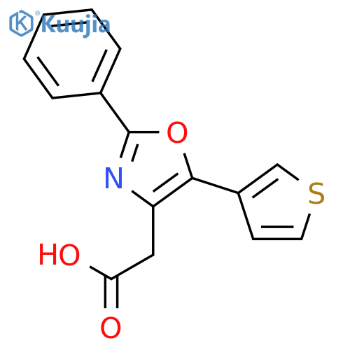 4-Oxazoleacetic acid, 2-phenyl-5-(3-thienyl)- structure