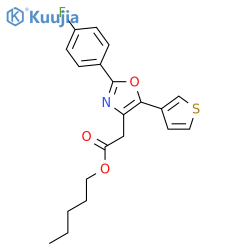 4-Oxazoleacetic acid, 2-(4-fluorophenyl)-5-(3-thienyl)-, pentyl ester structure