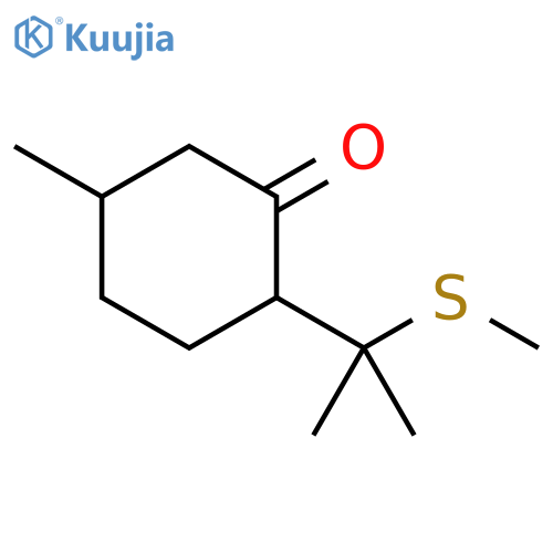 Cyclohexanone,5-methyl-2-[1-methyl-1-(methylthio)ethyl]- structure