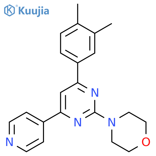 Morpholine, 4-[4-(3,4-dimethylphenyl)-6-(4-pyridinyl)-2-pyrimidinyl]- structure