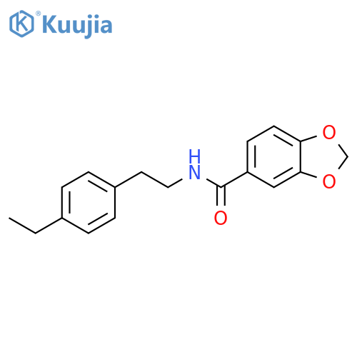 1,3-Benzodioxole-5-carboxamide, N-[2-(4-ethylphenyl)ethyl]- structure