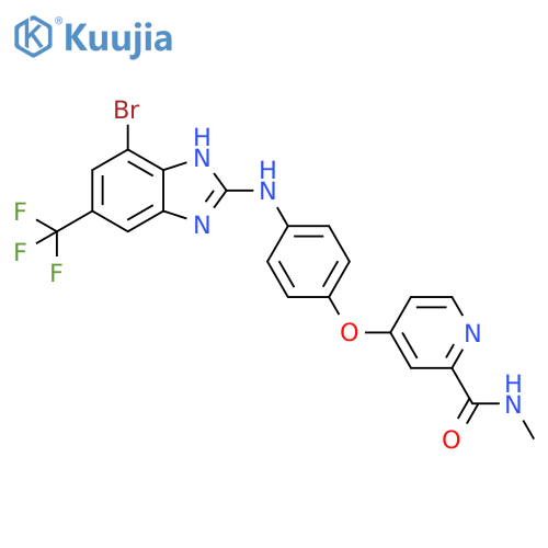 2-Pyridinecarboxamide,4-[4-[[4-bromo-6-(trifluoromethyl)-1H-benzimidazol-2-yl]amino]phenoxy]-N-methyl- structure