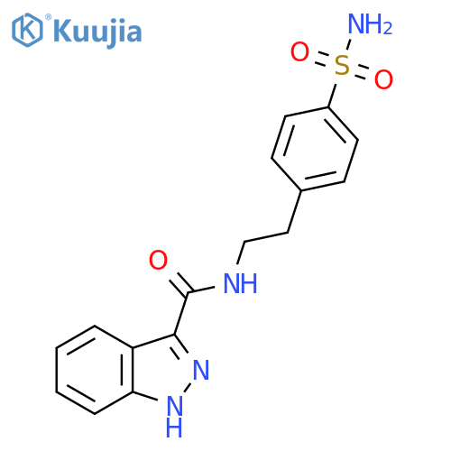 N-2-(4-sulfamoylphenyl)ethyl-1H-indazole-3-carboxamide structure
