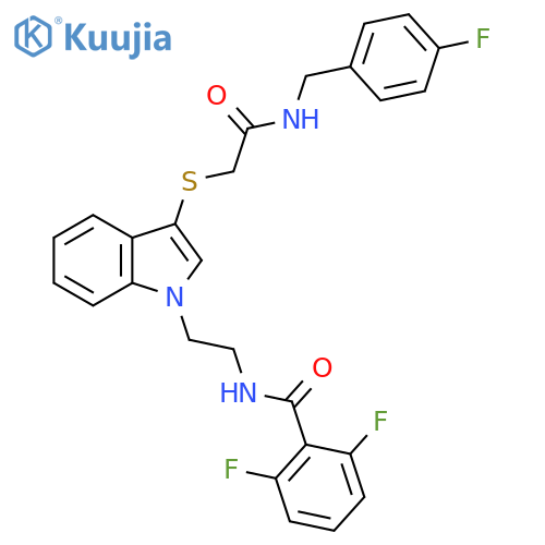 2,6-difluoro-N-(2-{3-({(4-fluorophenyl)methylcarbamoyl}methyl)sulfanyl-1H-indol-1-yl}ethyl)benzamide structure