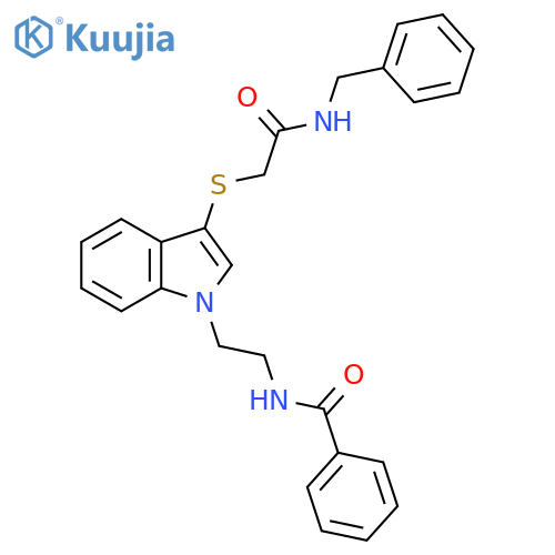 N-2-(3-{(benzylcarbamoyl)methylsulfanyl}-1H-indol-1-yl)ethylbenzamide structure