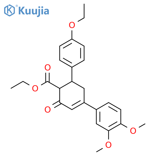Ethyl 4-(3,4-dimethoxyphenyl)-6-(4-ethoxyphenyl)-2-oxocyclohex-3-ene-1-carboxylate structure
