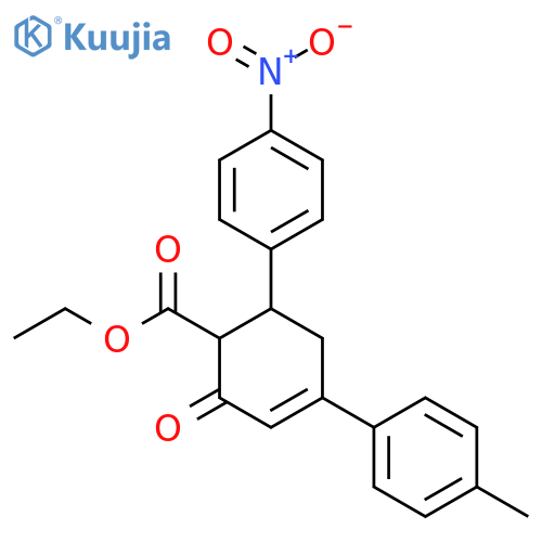 ethyl 4-(4-methylphenyl)-6-(4-nitrophenyl)-2-oxocyclohex-3-ene-1-carboxylate structure